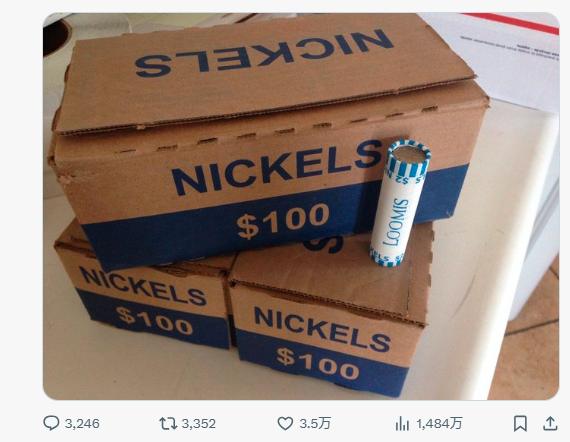 終極通脹對沖工具?美國一男子瘋狂囤積500萬枚5美分硬幣!